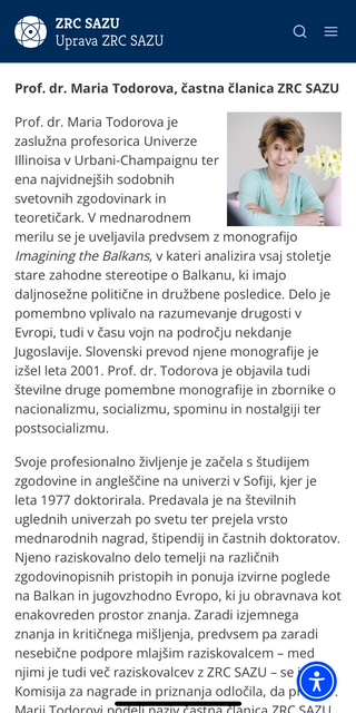 Проф. Мария Тодорова стана почетен член на Научно-изследователския център на Словенската академия на науките